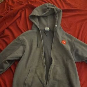 Port and Company Gray Zip Up Sweater